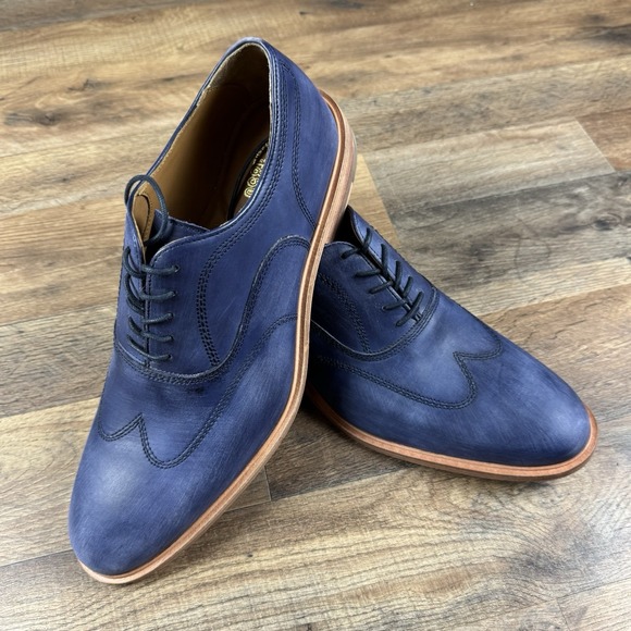 Johnston And Murphy Chambliss Wingtip Blue Size 12M